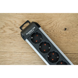 Brennenstuhl Premium-Alu-Line Steckdosenleiste 8-fach schwarz/aluminium, 3 Meter Kabel, mit Sicherheitsschalter