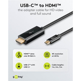 goobay USB Adapterkabel, USB-C Stecker > HDMI Stecker, 4K / 60Hz schwarz, 2 Meter