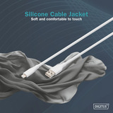 Digitus USB 2.0 Silikon-Kabel USB-A > Lightning, MFI zertifiziert weiß, 2 Meter, PD, Laden mit bis zu 12 Watt