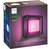 Philips White & Color Ambiance Econic Outdoor quadratische Wandleuchte, LED-Leuchte schwarz