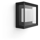Philips White & Color Ambiance Econic Outdoor quadratische Wandleuchte, LED-Leuchte schwarz