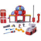 Spin Master Paw Patrol Fire Rescue - Feuerwehr-Station Spielset , Spielgebäude mit Geschoss-Abwurf, Licht- und Soundeffekten,