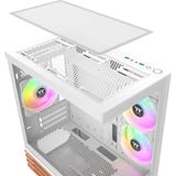 Thermaltake View 170 WS ARGB Snow White, Tower-Gehäuse weiß/holz, Tempered Glass x 2, Holz-Struktur