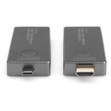 Digitus 4K Wireless Video Extender USB-C > HDMI, 30 Meter, HDMI Verlängerung schwarz/silber, Sendeeinheit + Empfängereinheit