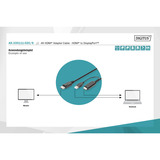 Digitus Adapterkabel HDMI > Displayport, UHD 4K schwarz, 2 Meter
