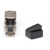 Digitus CAT.6a Feldstecker abwinkelbar, STP mit Staubschutzkappe silber, 1 Stück