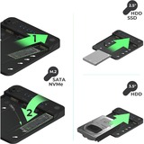 ICY BOX IB-2913MCL-C31, Dockingstation schwarz, 2,5"/3,5" SATA, M.2 NVMe