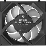 Lian Li UNI FAN SL-INF LCD FLEX 120 Wireless, Gehäuselüfter schwarz,  3er Pack mit LCD FLEX Receiver, 120 mm