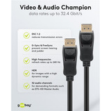 goobay Kabel DisplayPort 1.4 Stecker > DisplayPort Stecker schwarz, 1 Meter, 8K