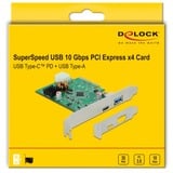 DeLOCK PCIe x4>1x extern USB-C 3.2 Gen 2 + USB-A 3.2 Gen 2, USB-Controller 