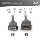 Digitus HDMI High Speed mit Ethernet Verlängerungskabel schwarz, 5 Meter