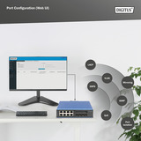Digitus Industrieller 8+2-Port L2 managed Gigabit Ethernet, Switch 