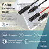 Digitus Solarkabel Verlängerung Ø 6mm² PV 1.500Volt 2x 15 Meter - 1x rot, 1x schwarz, MC4-Stecker / -Buchse