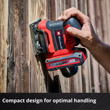 EINHELL Power X-Change Akku-Faust-Schwingschleifer TE-OS 18/113 Li-Solo, 18Volt rot/schwarz, ohne Akku und Ladegerät