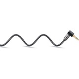 goobay Plus Audio Verbindungskabel AUX 3,5mm stereo, 90° schwarz/silber, 1 Meter, abgewinkelt