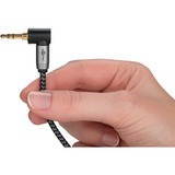 goobay Plus Audio Verbindungskabel AUX 3,5mm stereo, 90° schwarz/silber, 1 Meter, abgewinkelt