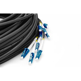 Digitus Glasfaser Universal Breakout Kabel, Duplex, LC/UPC Stecker, Singlemode OS2 schwarz, 75 Meter, vorkonfektioniert