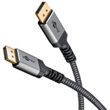 goobay Plus DisplayPort 2.0/2.1 Kabel, 16K @ 60Hz, 80 Gbit/s grau, 2 Meter