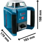 Bosch Professional Rotationslaser GRL 400 H Professional blau/schwarz, rote Laserlinie, mit Laser-Empfänger LR 1, im Koffer