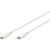 Digitus USB 2.0 Silikon-Anschlusskabel USB-C > USB-C weiß, 2 Meter, PD, Laden mit bis zu 60 Watt