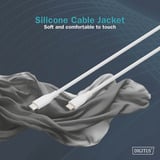 Digitus USB 2.0 Silikon-Anschlusskabel USB-C > USB-C weiß, 2 Meter, PD, Laden mit bis zu 60 Watt