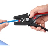 KNIPEX Automatische Abisolierzange PreciStrip16, Abisolier-Zange schwarz/rot, integrierter Drahtschneider