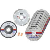 KWB Trennscheiben Starter-Set, Ø 125mm, 10-teilig für Winkelschleifer, in Aufbewahrungsdose