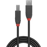 Lindy USB 2.0 Typ A an B Kabel, Anthra Line schwarz, 3m