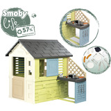 Smoby Life Spielhaus Pretty mit Küche, Gartenspielgerät 