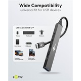 goobay Slim 5-Port USB-Hub USB-C™ auf USB-C/USB-A USB 3.2 Gen1 grau