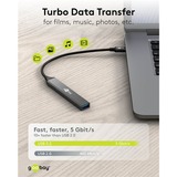 goobay Slim 5-Port USB-Hub USB-C™ auf USB-C/USB-A USB 3.2 Gen1 grau