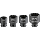 Hazet 1/2" Antriebs-, Gelenk-, Achswellen-Satz (900SZ/4), Steckschlüssel schwarz, 4-teilig, Doppelsechskant