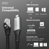 Digitus USB-C 3.2 Gen1 > RJ-45 Ethernet Kabel, 1Gbit/s, Adapter schwarz, 15 Meter, 10/100/1.000Mbit/s