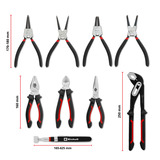 EINHELL Werkzeug-Pad Zangen, in E-Case-Einleger, Zangen-Set 9-teilig