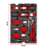 EINHELL Werkzeug-Pad Zangen, in E-Case-Einleger, Zangen-Set 9-teilig
