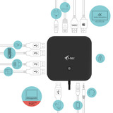 i-tec USB-C HDMI DP Docking Station mit PD 100 W, Dockingstation USB-C, HDMI, DP, PD, mit Ladegerät