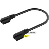 Corsair iCUE LINK Slim-Kabel, 135mm, 90° abgewinkelt schwarz, 2 Stück