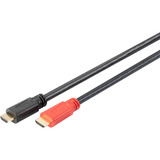 Digitus HDMI High Speed Kabel, mit Verstärker schwarz/rot, 30 Meter