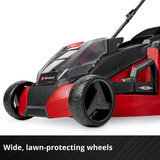 EINHELL Akku-Rasenmäher GE-CM 43 Li M Kit, 36Volt (2x18V) rot/schwarz, 2x Li-Ionen Akku 4,0Ah