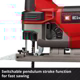 EINHELL Power X-Change Akku-Stichsäge TE-JS 18/100 Li - Solo, 18Volt rot/schwarz, ohne Akku und Ladegerät