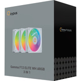 Ocypus Gamma F12 Elite ARGB, Gehäuselüfter weiß, 3er Pack, 120 mm