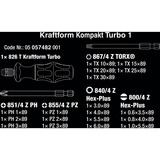 Wera Kraftform Kompakt Turbo 1, 19-teilig, Steckschlüssel schwarz/grün