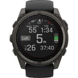 Garmin fēnix 8 - 51 mm, Solar, Sapphire, Smartwatch Carbongrau, Silikon-Armband, Edelstahl