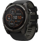 Garmin fēnix 8 - 51 mm, Solar, Sapphire, Smartwatch Carbongrau, Silikon-Armband, Edelstahl