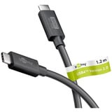 goobay USB4 Version 2.0 Kabel, USB-C Stecker > USB-C Stecker, 80Gbit/s schwarz, 1,2 Meter, Laden mit bis zu 240 Watt