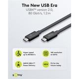 goobay USB4 Version 2.0 Kabel, USB-C Stecker > USB-C Stecker, 80Gbit/s schwarz, 1,2 Meter, Laden mit bis zu 240 Watt