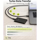 goobay USB4 Version 2.0 Kabel, USB-C Stecker > USB-C Stecker, 80Gbit/s schwarz, 1,2 Meter, Laden mit bis zu 240 Watt