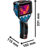 Bosch Professional Akku-Wärmebildkamera GTC 600 C Professional, 12Volt, Thermodetektor blau/schwarz, ohne Akku und Ladegerät, L-BOXX