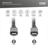 Digitus USB4 Gen 2x2 Kabel, USB-C Stecker > USB-C Stecker, 20Gbit/s schwarz/grau, 3 Meter, PD 3.0, Laden mit 60 Watt