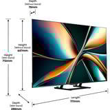 Hisense 50U7Q, LED-Fernseher 126 cm (50 Zoll), schwarz (matt), UltraHD/4K, Mini-LED, Hi-View AI Engine, QLED Colour, 144Hz Panel